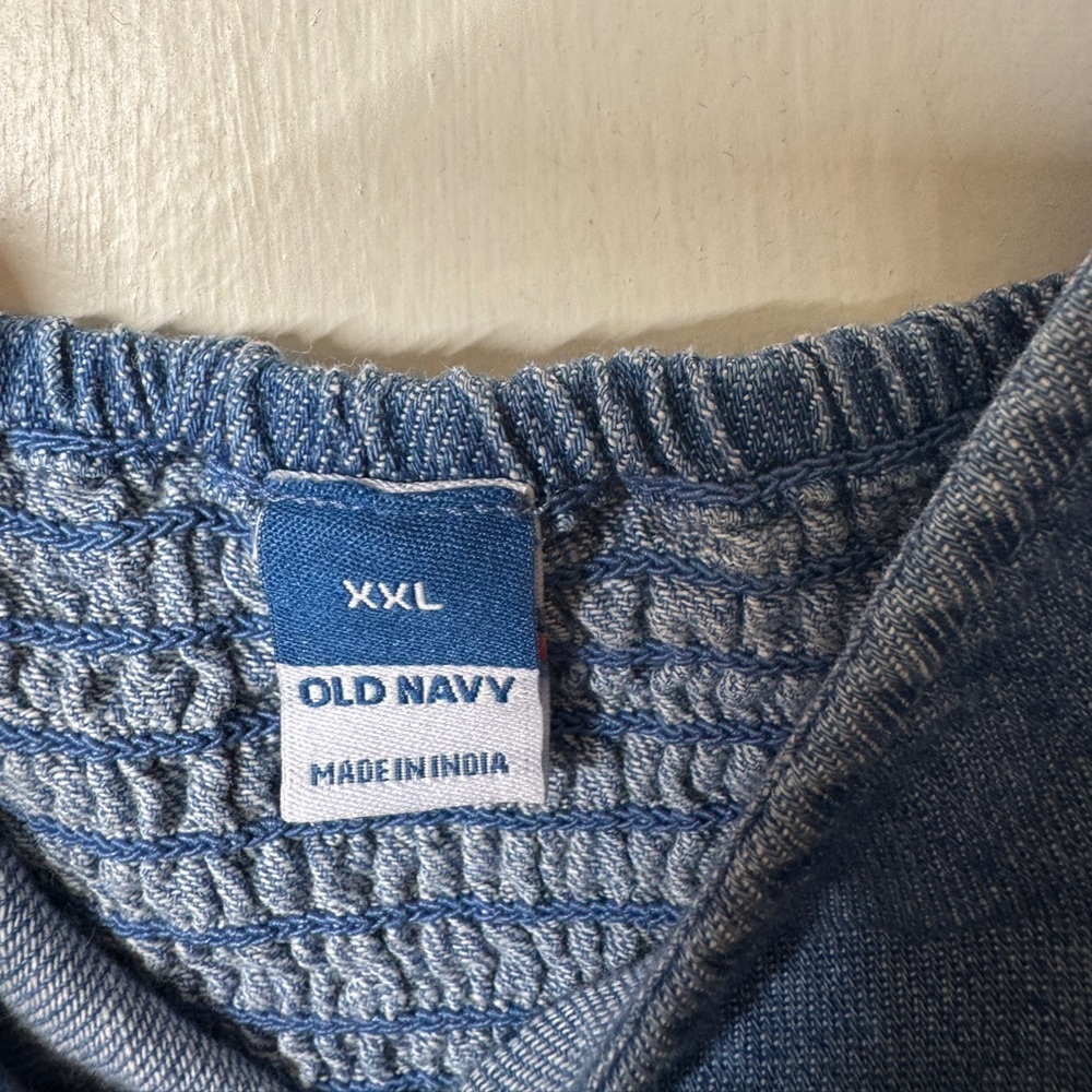 NWT Old Navy Denim Blue Chambray Square Neck 100% Cotton Midi Dress Size XXL - Picture 11 of 12